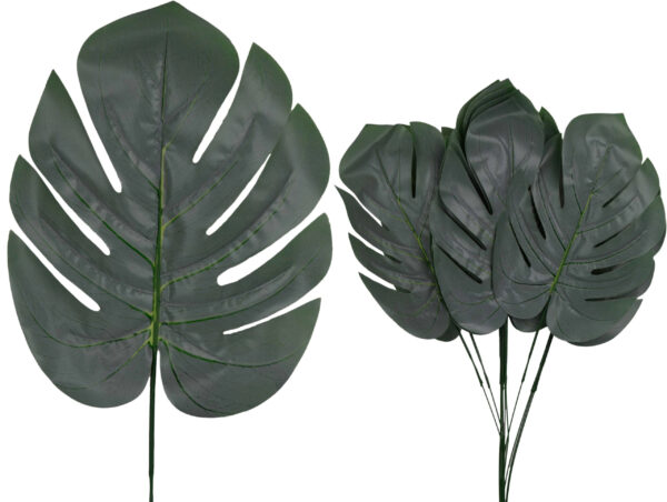 12X LIŚĆ LIŚCIE MONSTERA J. ZIELONY GAŁĄZKA DO KOMPOZYCJI 45 CM