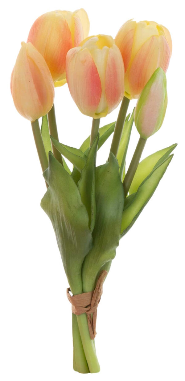 5X TULIPAN ŻÓŁTY RÓŻ BUKIET TULIPANÓW GUMA - obrazek 2