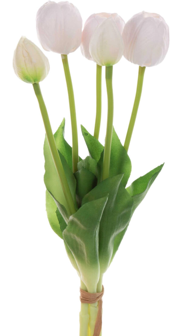 5X TULIPAN BIAŁY RÓŻ BUKIET TULIPANÓW GUMA PIANKA