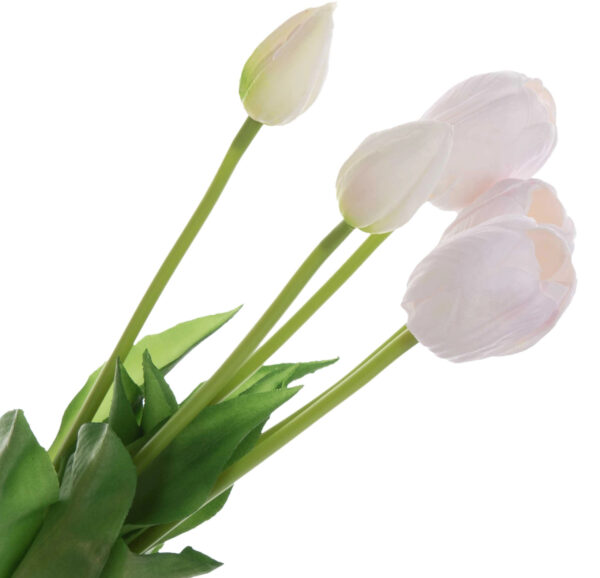 5X TULIPAN BIAŁY RÓŻ BUKIET TULIPANÓW GUMA PIANKA - obrazek 2