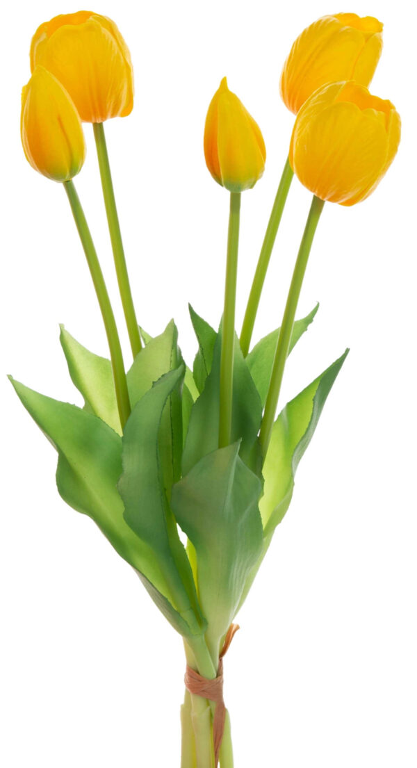 5X TULIPAN ŻÓŁTY BUKIET TULIPANÓW GUMA PIANKA