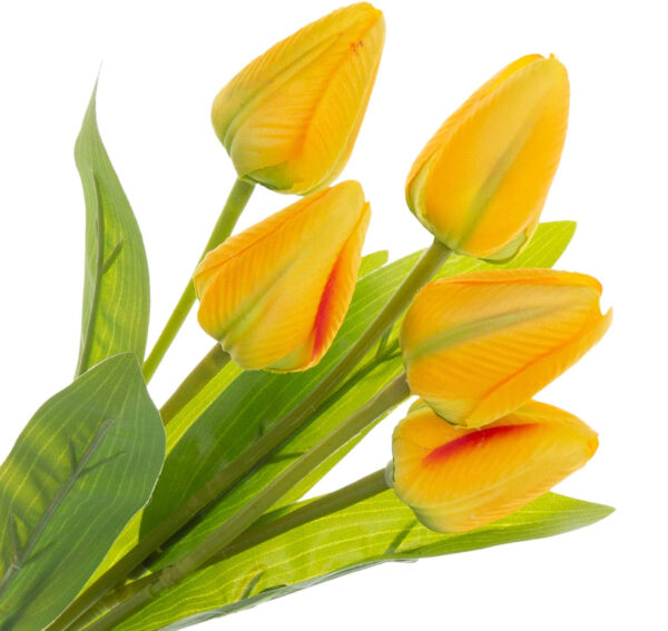 5X TULIPAN ŻÓŁTY BUKIET TULIPANÓW MATERIAŁ 30 CM