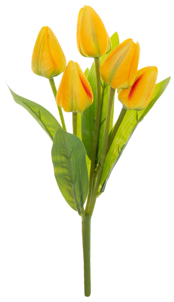 5X TULIPAN ŻÓŁTY BUKIET TULIPANÓW MATERIAŁ 30 CM - obrazek 2