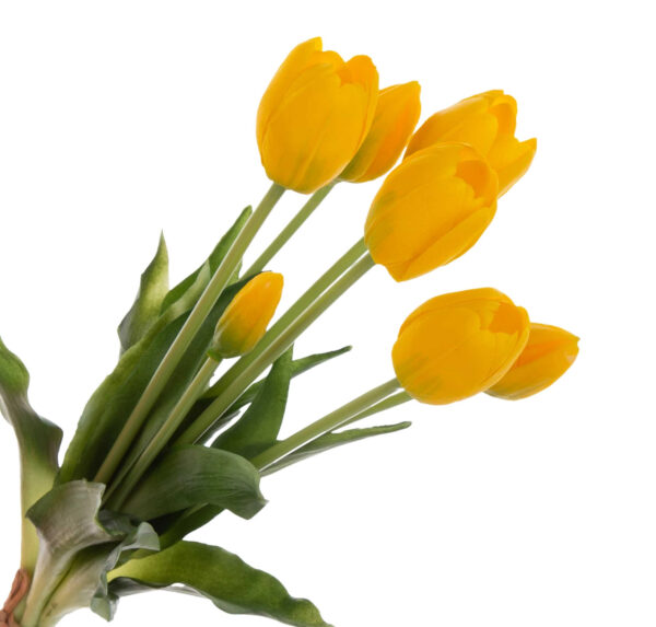 7X TULIPAN BUKIET TULIPANÓW GUMOWE SYLIKONOWE ŻÓŁTE - obrazek 2