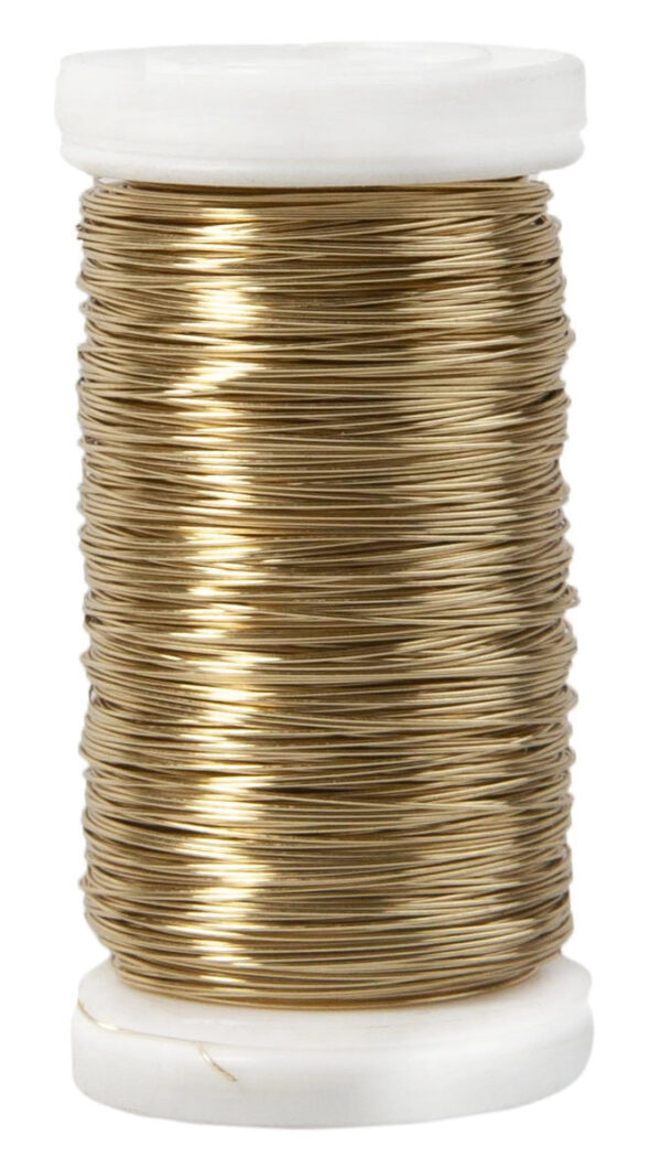 DRUT FLORYSTYCZNY PROSTY ZŁOTY 50 G 68 M 0,3MM - obrazek 2