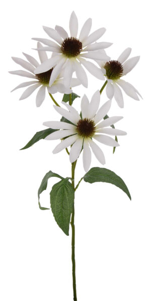RUDBEKIA JEŻÓWKA BIAŁA GAŁĄZKA KWIATY SZTUCZNE 73 CM