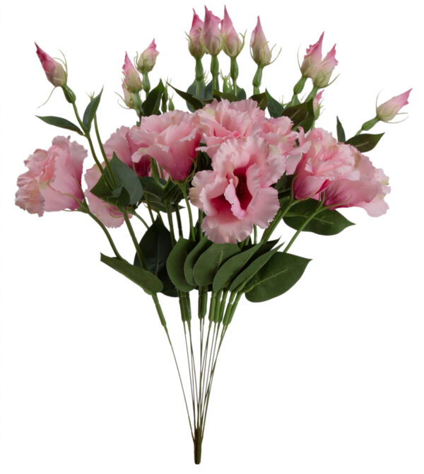 EUSTOMA RÓŻOWA BUKIET KWIATY SZTUCZNE 48 CM