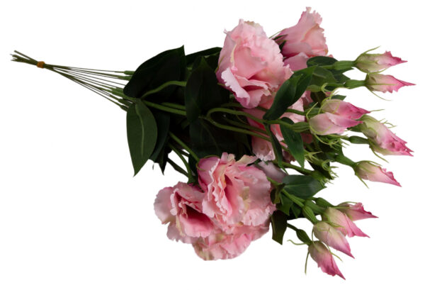 EUSTOMA RÓŻOWA BUKIET KWIATY SZTUCZNE 48 CM - obrazek 2