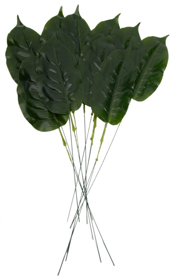 12X LIŚCIE LIŚĆ ZIELONY 46 CM KWIATY SZTUCZNE - obrazek 2