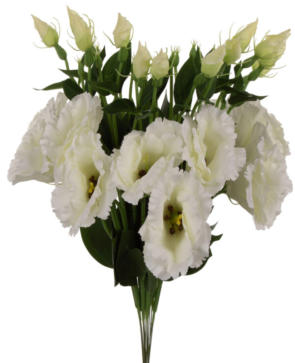 EUSTOMA BIAŁA GAŁAZKA 12X KWIATY SZTUCZNE 48 CM - obrazek 2