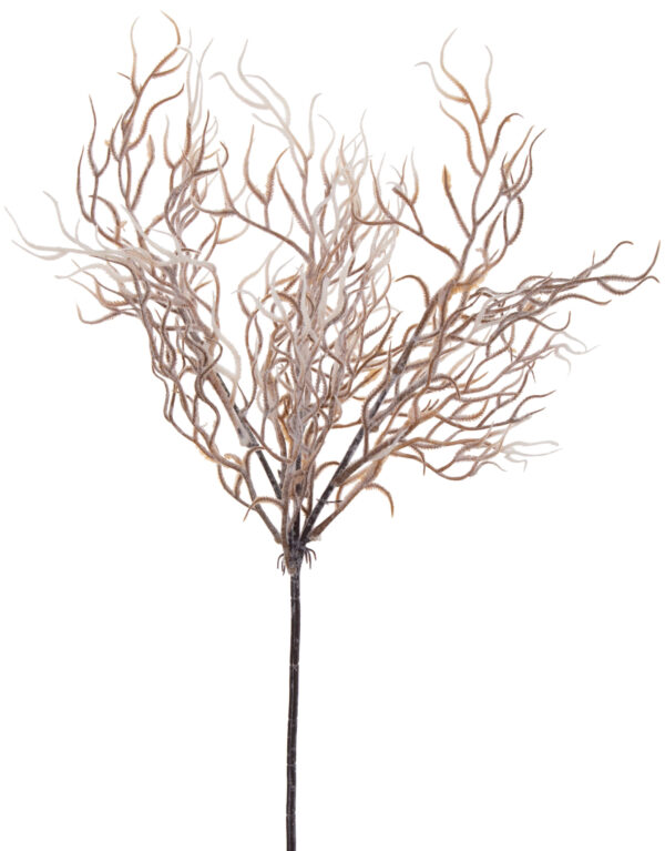 GAŁĄZKA OZDOBNA FLOKOWANA KREM BRĄZ 54 CM