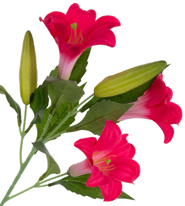 LILIA CIEMNY RÓŻ GAŁĄZKA KWIATY SZTUCZNE 53 CM - obrazek 2