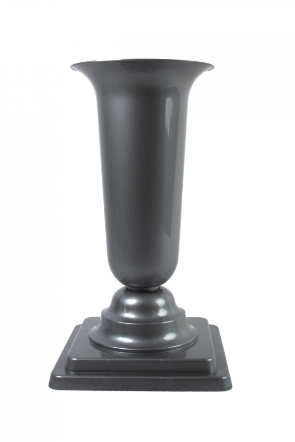 WAZON NA PODSTAWCE DAMA (2) SREBRNY PLASTIKOWY 31 CM