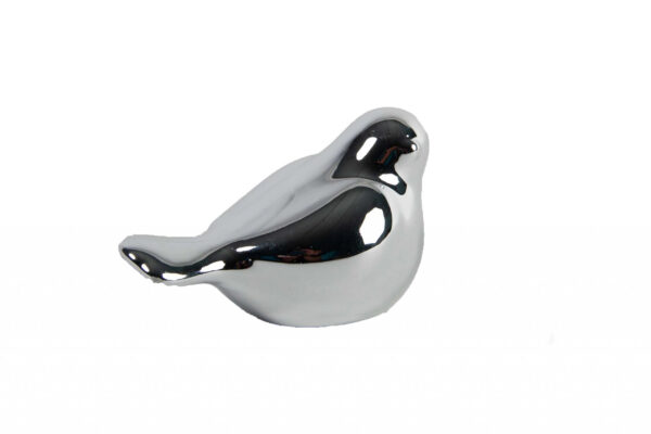 Ptaszek srebrny ceramiczny 8 cm