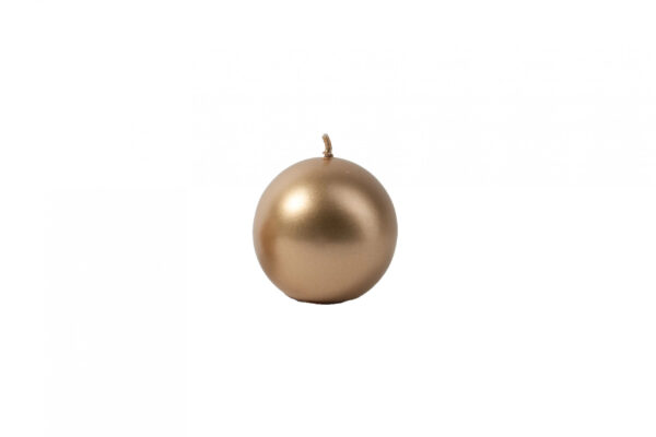 ŚWIECA KULA ZŁOTA METALICZNA 10 CM