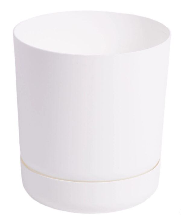 DONICZKA Z PODSTAWKĄ SATINA ŚR 17CM H 19CM BIAŁA