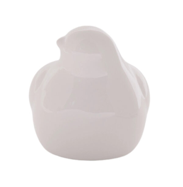 FIGURKA PTASZEK BIAŁY CERAMICZNY H 7,5CM - obrazek 2