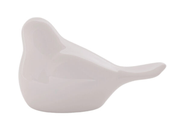 FIGURKA PTASZEK BIAŁY CERAMICZNY H 7,5CM - obrazek 3