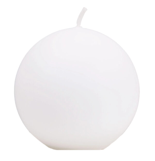 ŚWIECA KULA BIAŁA MAT 10 CM