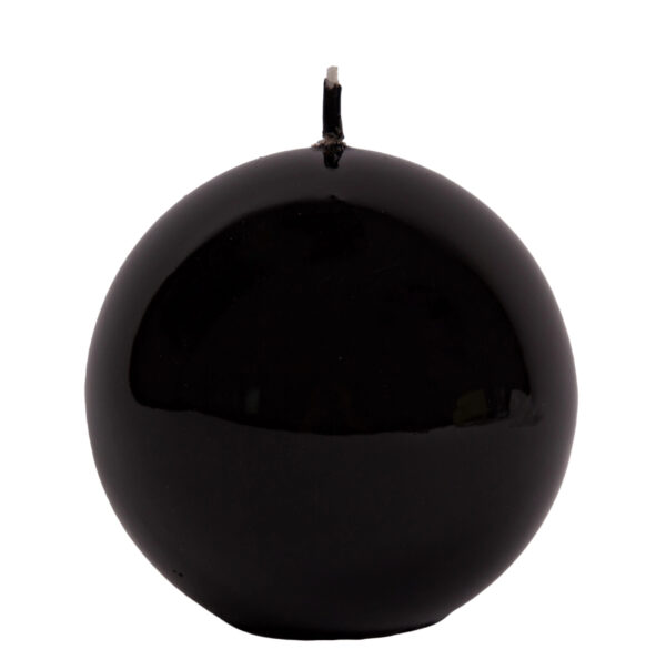 ŚWIECA KULA CZARNA LAKIEROWANA 10 CM