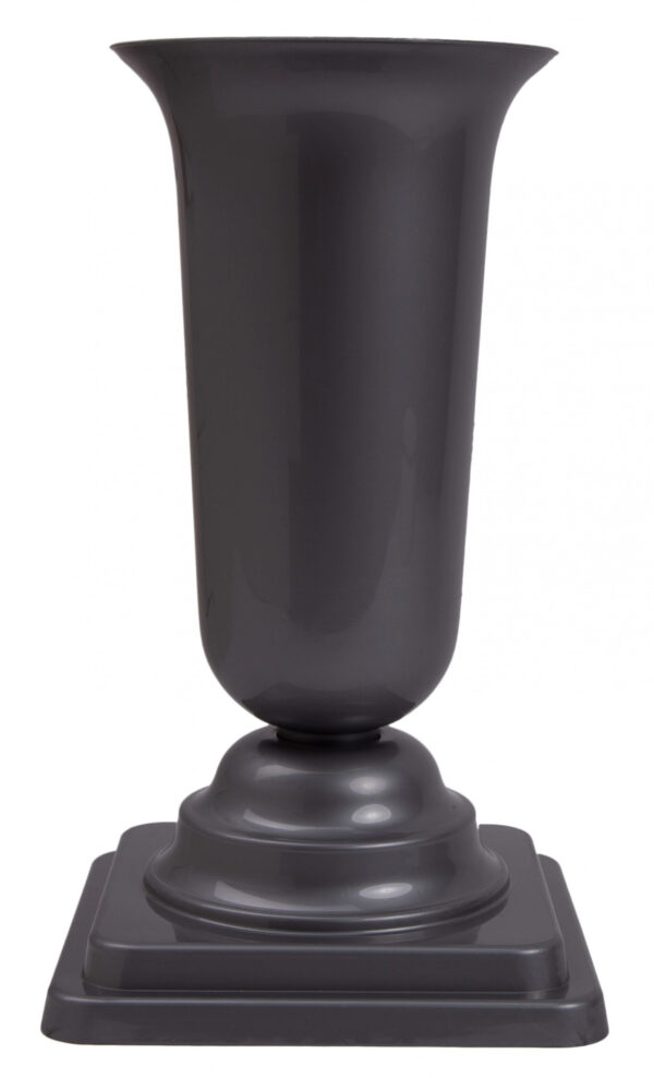 WAZON NA PODSTAWCE DAMA (1) SREBRNY PLASTIKOWY 27 CM