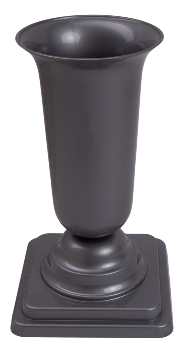 WAZON NA PODSTAWCE DAMA (1) SREBRNY PLASTIKOWY 27 CM - obrazek 2