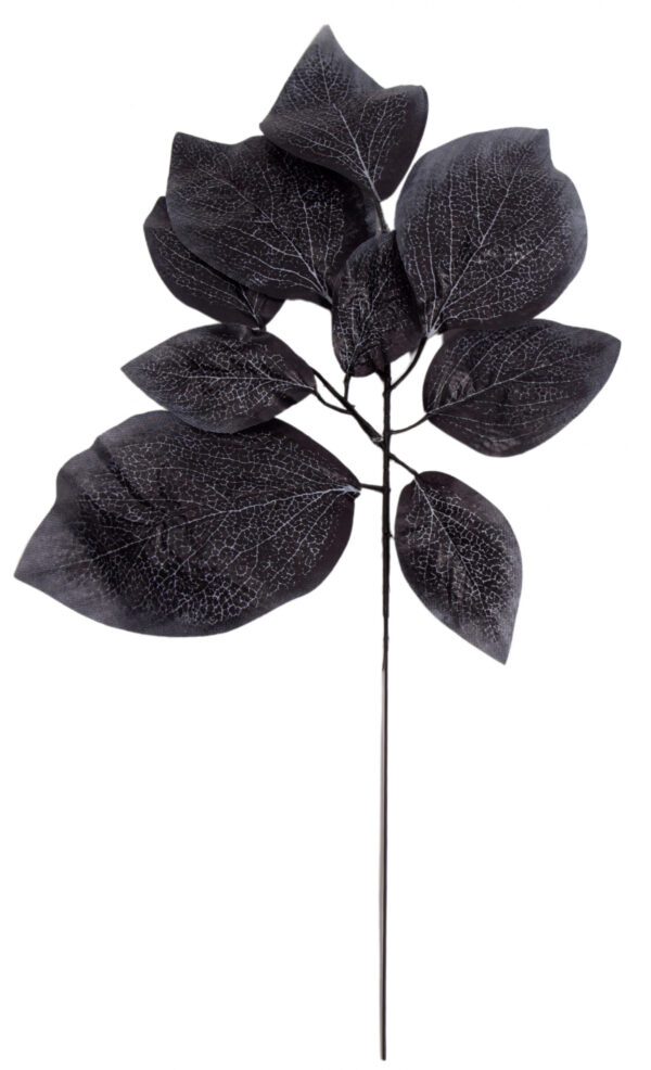 12 X LIŚĆ LIŚCIE SZTUCZNE CZARNE 48 CM - obrazek 3