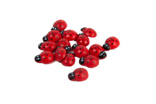 BIEDRONKI DREWNIANE NA PRZYLEPCU 2,5CM 18SZT - obrazek 2