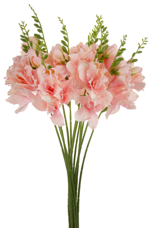 12X FREZJA GAŁĄZKA RÓŻOWA 60 CM KWIATY SZTUCZNE - obrazek 2