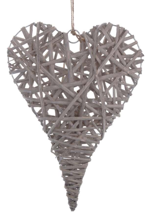 SERCE 20X15 CM SERDUSZKO WIKLINOWE SZARE