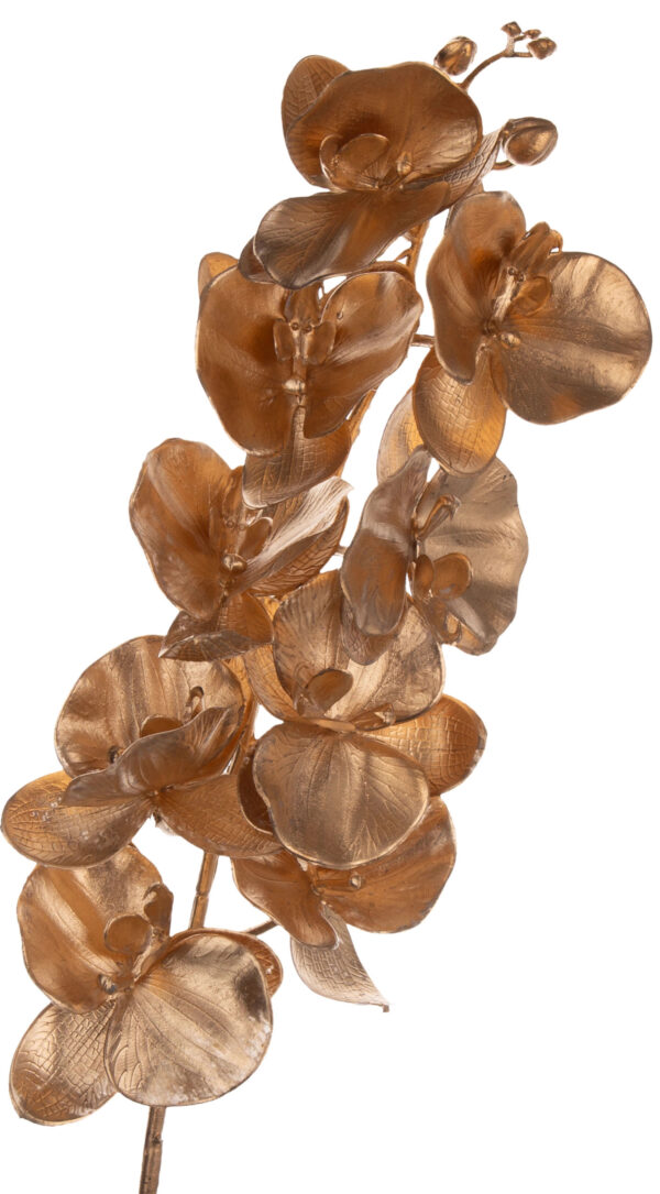 STORCZYK ZŁOTY ORCHIDEA GAŁĄZKA 84 CM KWIATY SZTUCZNE - obrazek 2