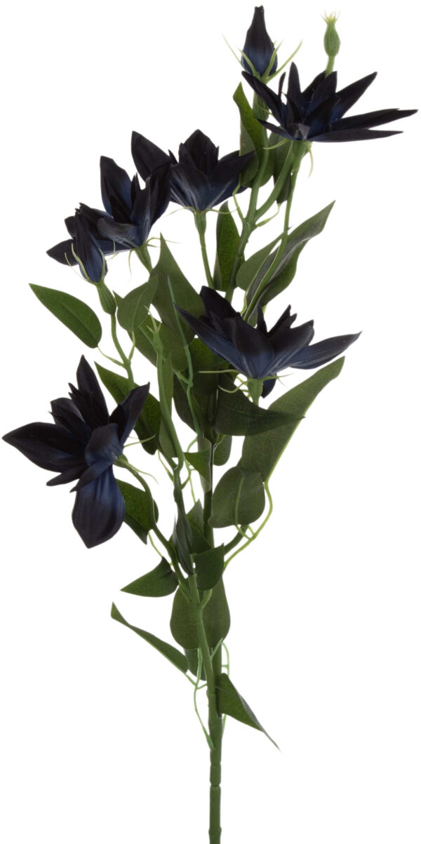 KLEMATIS GRANATOWY NAVY BLUE GAŁĄZKA KWIATY SZTUCZNE 84 CM