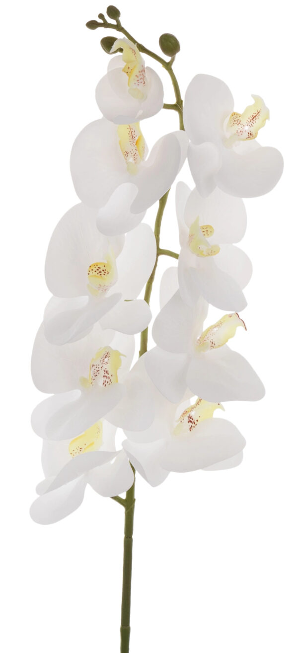 STORCZYK BIAŁY GUMOWY ORCHIDEA GAŁĄZKA 94 CM KWIATY SZTUCZNE