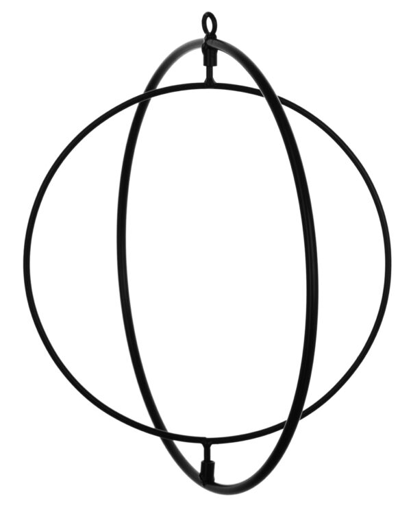 OBRĘCZ CZARNA KOŁO METALOWE ŁAPACZ SNÓW 40 CM PODWÓJNE - obrazek 2