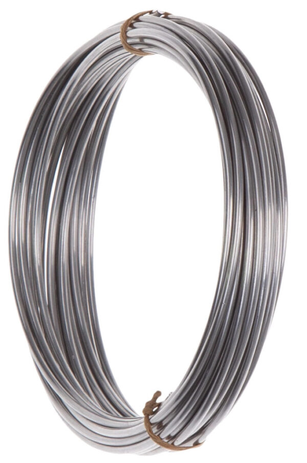 DRUT DRUCIK SREBRNY ALUMINIOWY 5 M 2 MM FLORYSTYCZNY