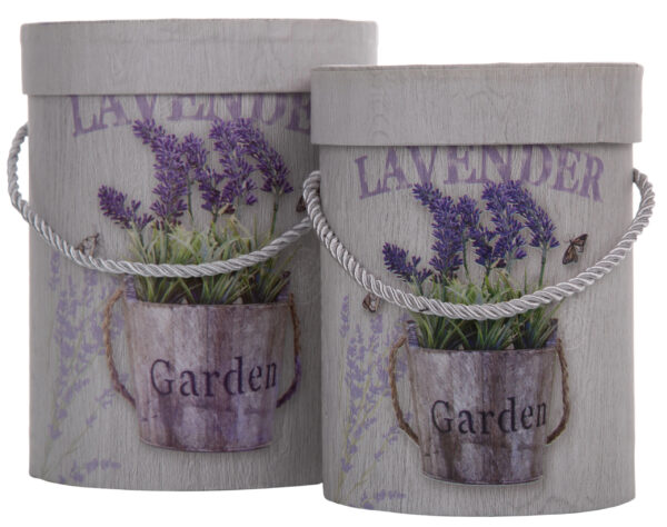 2X FLOWER BOX PUDEŁKO NA KWIATY LAWENDA