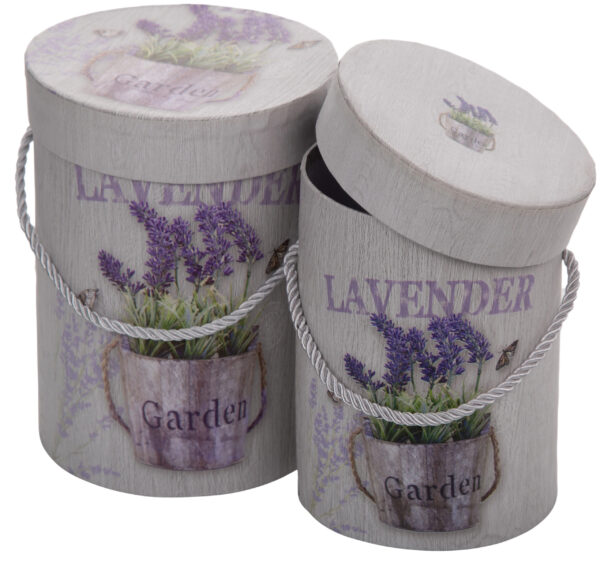 2X FLOWER BOX PUDEŁKO NA KWIATY LAWENDA - obrazek 2