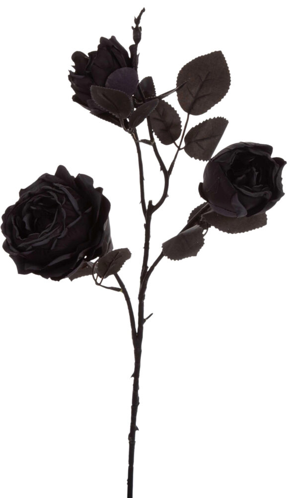 RÓŻA CZARNA GAŁĄZKA 62 CM BLACK