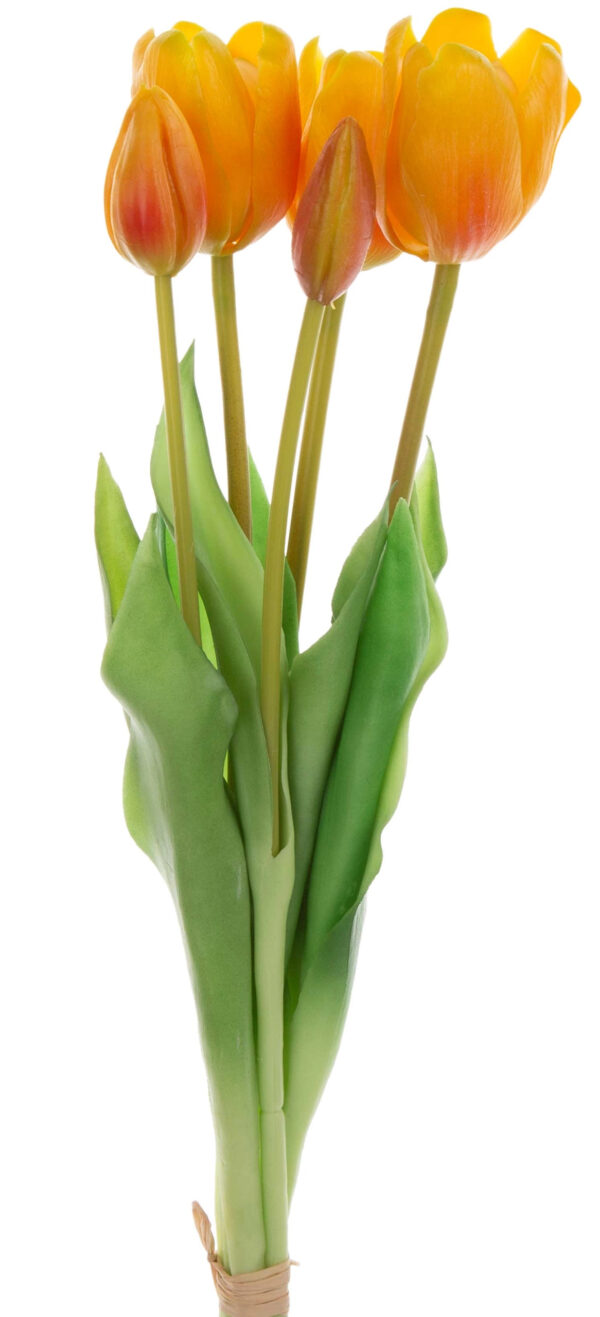TULIPAN ŻÓŁTY POMARŃCZOWY BUKIET TULIPANÓW GUMOWYCH