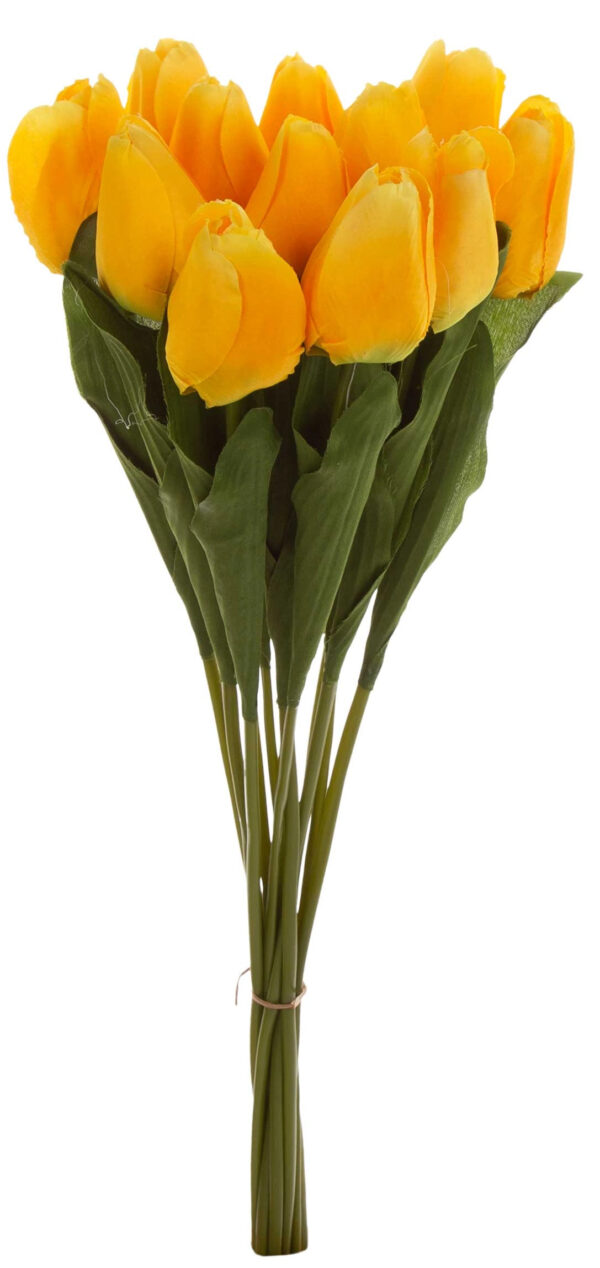 12X TULIPAN SATYNOWY ŻÓŁTY 55 CM