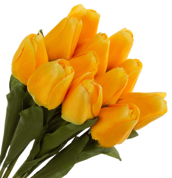 12X TULIPAN SATYNOWY ŻÓŁTY 55 CM - obrazek 2