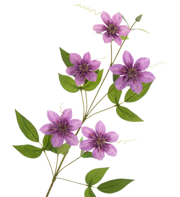 KLEMATIS LAWENDOWY LAVENDER GAŁĄZKA KWIATY SZTUCZNE 81 CM - obrazek 2
