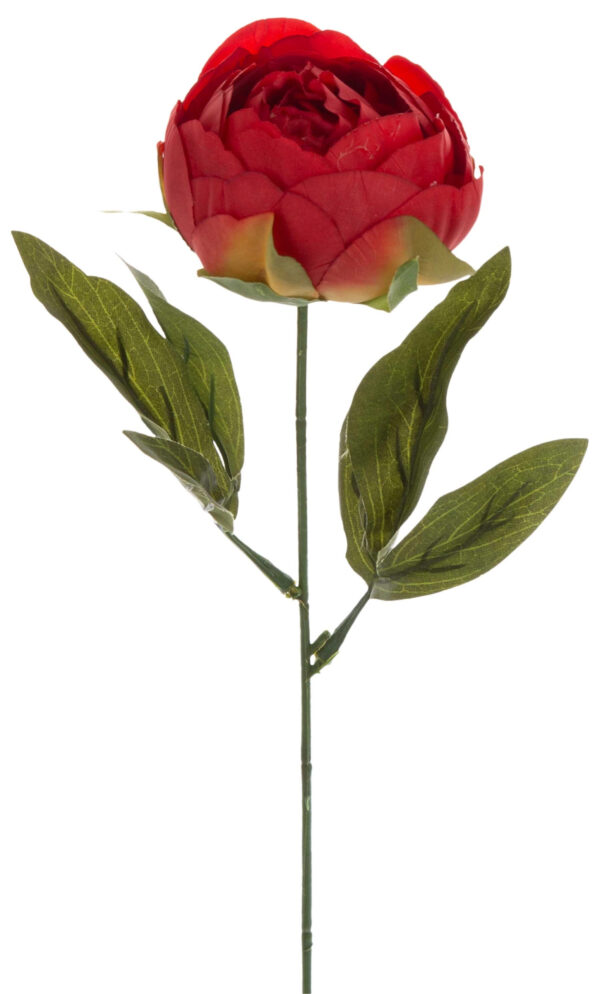 PEONIA PIWONIA CZERWONA GAŁAZKA 43 CM KWIATY SZTUCZNE - obrazek 2