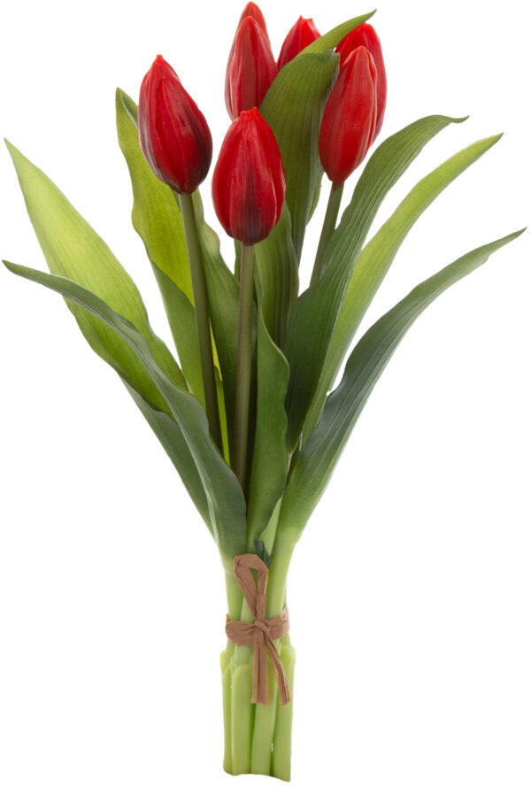 7X TULIPAN CZERWONY BUKIET TULIPANÓW GUMOWE SYLIKONOWE