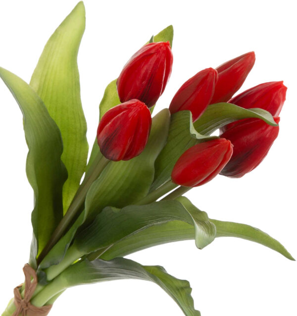 7X TULIPAN CZERWONY BUKIET TULIPANÓW GUMOWE SYLIKONOWE - obrazek 2