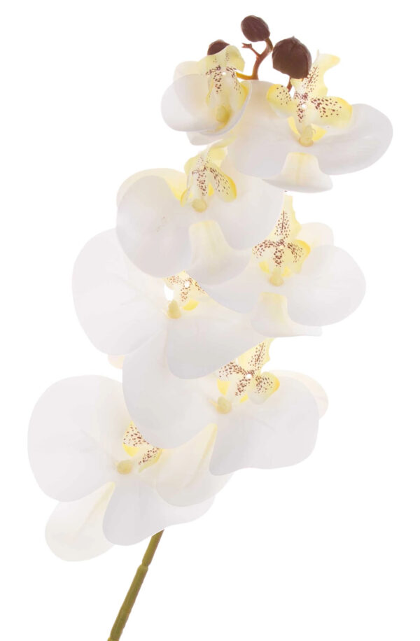 STORCZYK BIAŁY ŻÓŁTY ORCHIDEA GAŁĄZKA 76 CM KWIATY SZTUCZNE - obrazek 2