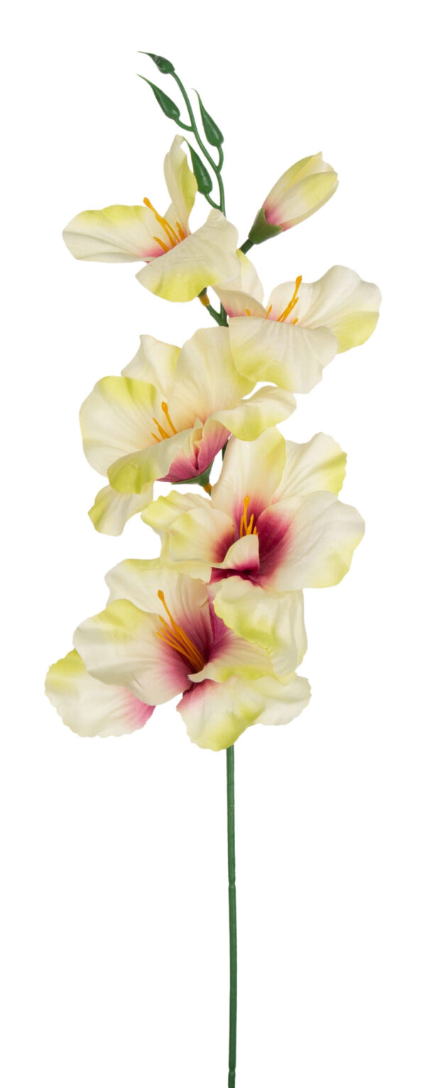 MIECZYK CREM GREEN LILAC GAŁĄZKA KWIATY SZTUCZNE 53 CM