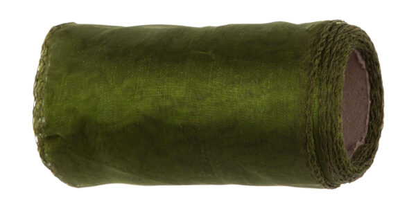 ORGANZA AUTUMN OLIVE GREEN JESIENNA OLIWKA TIUL ORGANTYNA 12 CM 9Y 8,22 M