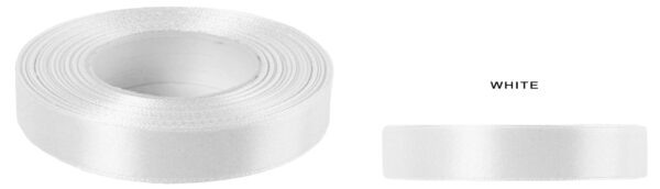 1,2 CM 32M WHITE BIAŁA WSTĄŻKA TASIEMKA SATYNA ATŁAS