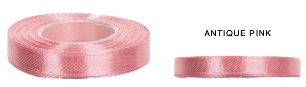 1,2 CM 32M ANTIQUE PINK RÓŻOWA WSTĄŻKA TASIEMKA SATYNA ATŁAS